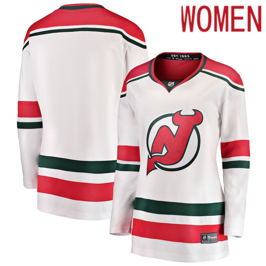 Women New Jersey Devils Fanatics Branded White Alternate Breakaway NHL Jersey